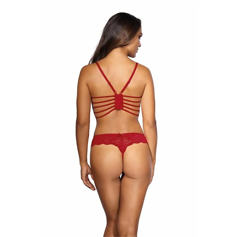 Soutien-gorge dentelle rouge V-9691 Axami | Fauxseins.fr