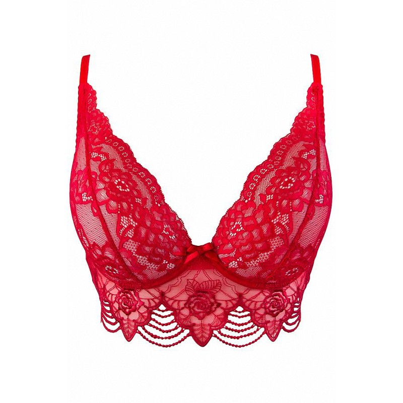 Soutien-gorge dentelle rouge V-9691 Axami | Fauxseins.fr