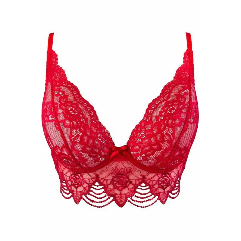 Soutien-gorge dentelle rouge V-9691 Axami | Fauxseins.fr
