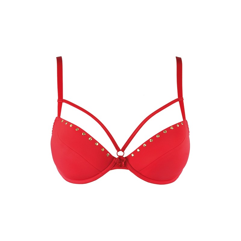 Soutien-gorge push-up rouge Axami V-10351 | Fauxseins.fr