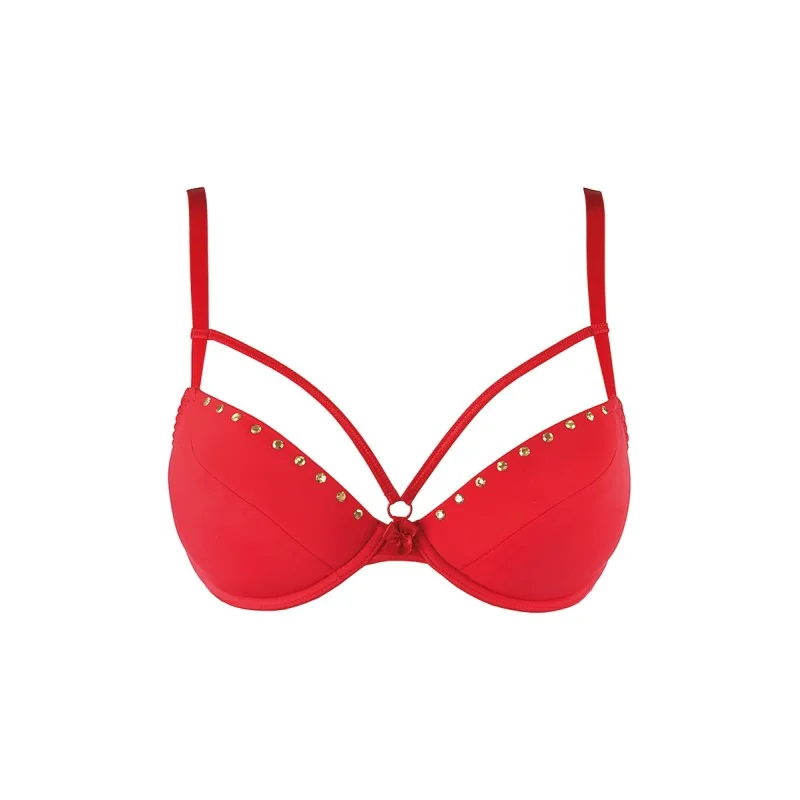 Soutien-gorge push-up rouge Axami V-10351 | Fauxseins.fr