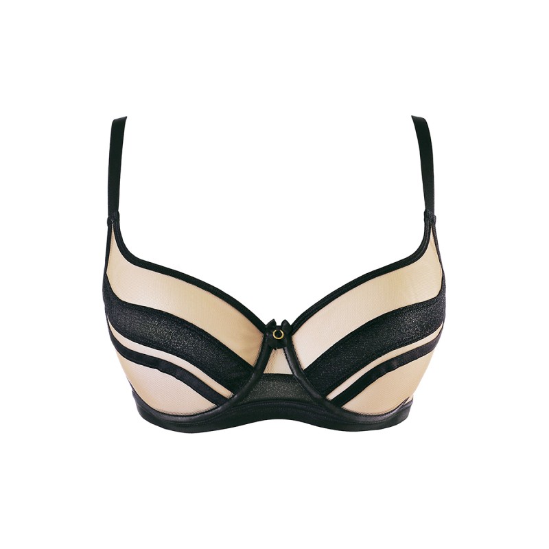 Soutien-gorge tulle noir V-10491 Axami | Fauxseins.fr