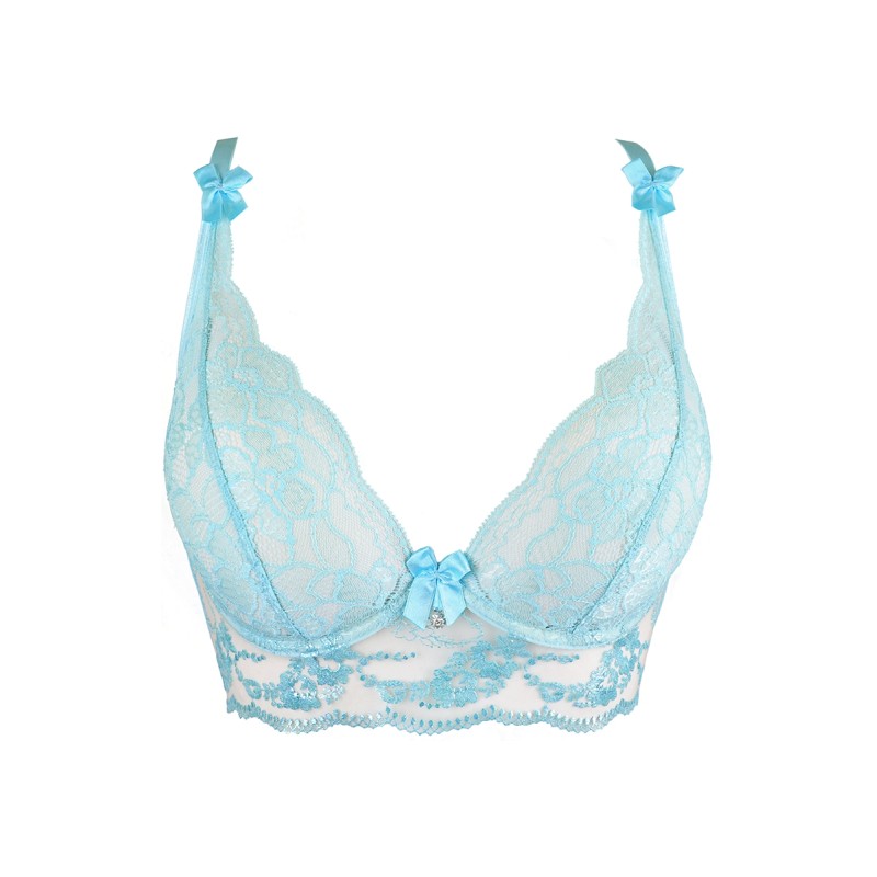 Soutien-gorge dentelle bleu Axami V-10121 | Fauxseins.fr