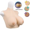 Buste faux seins en silicone col court petit prix