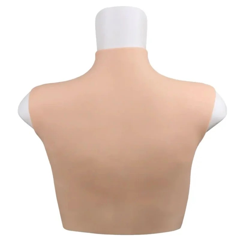 Buste faux seins silicone, col court
