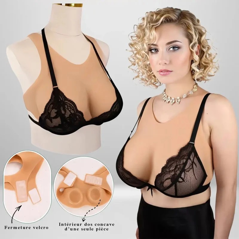 Buste faux seins silicone dos Velcro – Petit prix