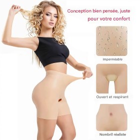 Panty fausses hanches en silicone, taille haute