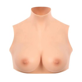 Buste seins réalistes col haut peau claire
