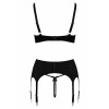 Ensemble coquin ouvert 3 pièces gris - Cottelli Lingerie Cotelli Lingerie