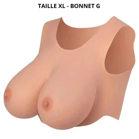 Buste seins réaliste couleur peau claire Taille XL Bonnet G