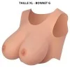 Buste seins réaliste couleur peau claire Taille XL Bonnet G
