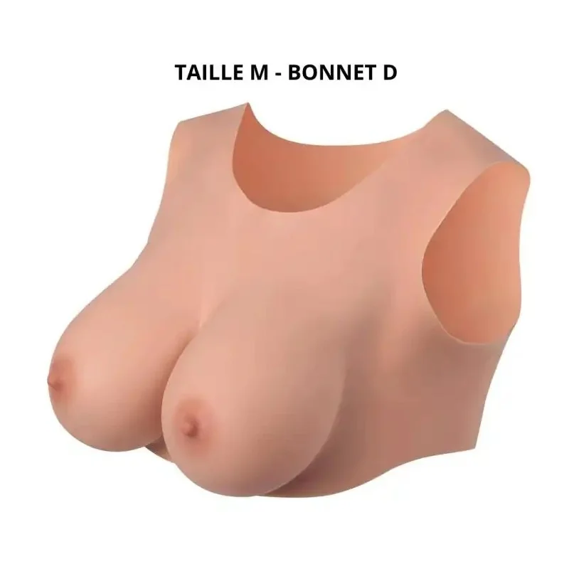 Buste seins réaliste couleur peau claire Taille M Bonnet D