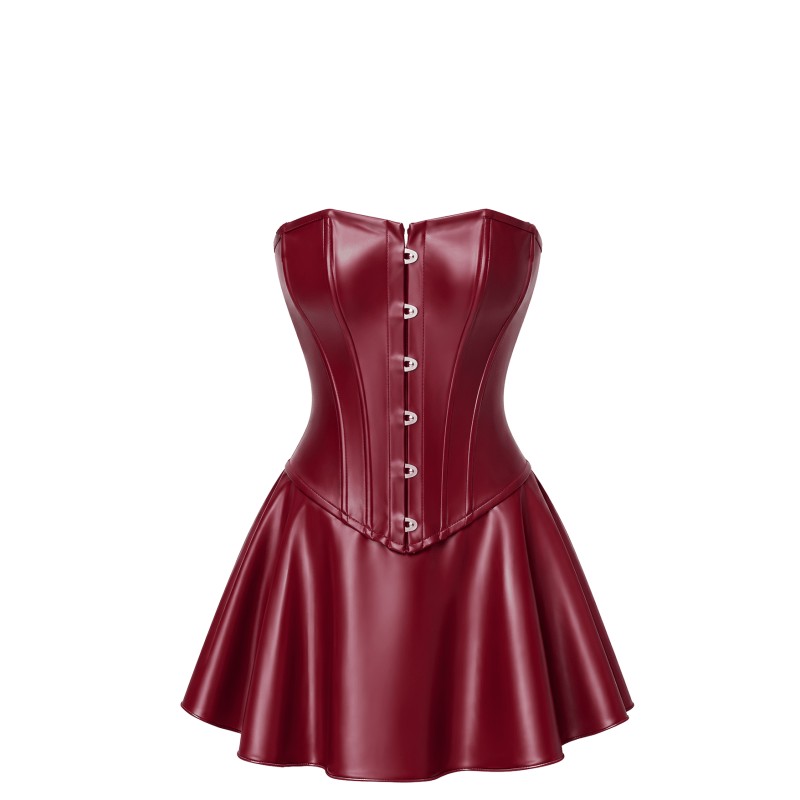 F397 Dark romance corset mini robe Noir HandMade