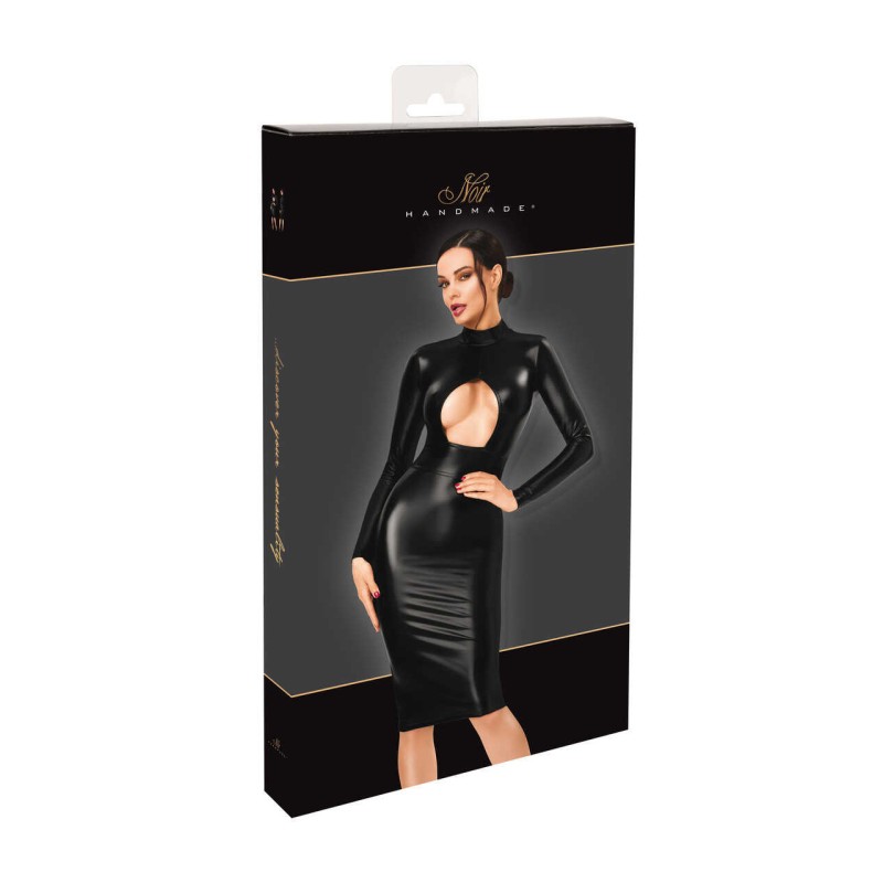 F401 Dark affair robe midi Noir HandMade