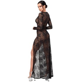 F405 One more kiss robe longue Noir HandMade