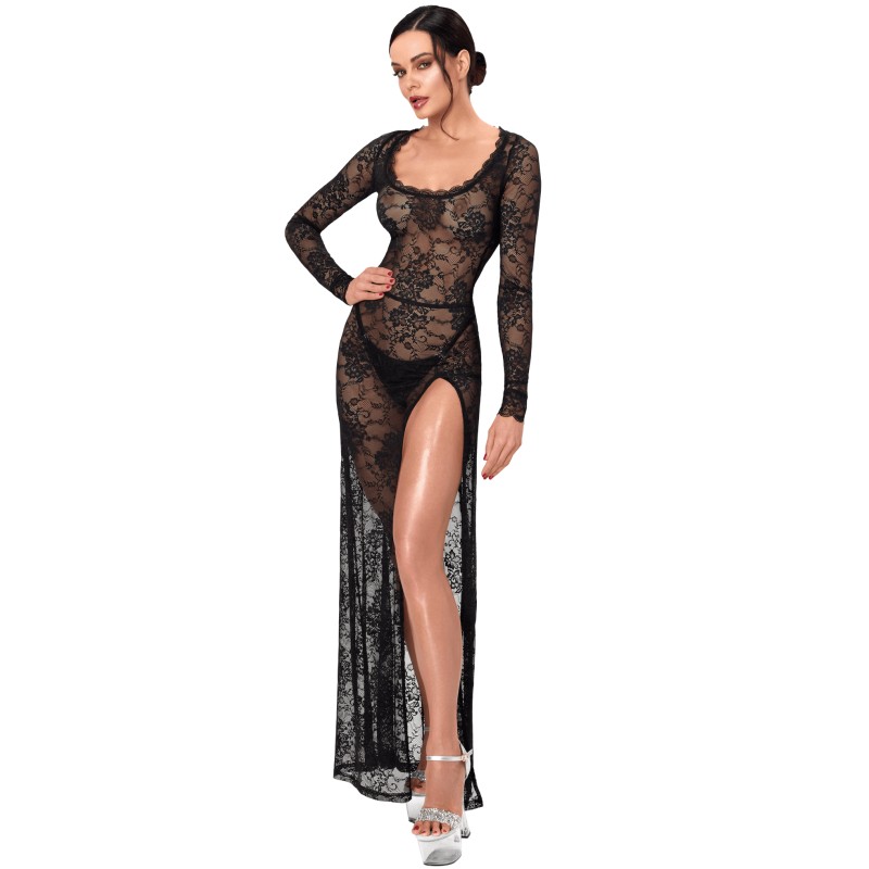 F405 One more kiss robe longue Noir HandMade