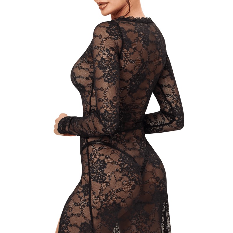 F405 One more kiss robe longue Noir HandMade
