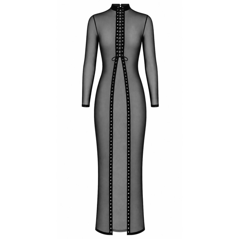 F410 Do Not Disturb robe longue à laçage Noir HandMade