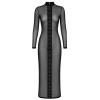 F410 Do Not Disturb robe longue à laçage Noir HandMade
