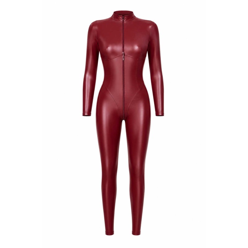 F395 Combinaison Dark Romance avec zip trois voies Noir HandMade