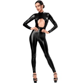 F400 Dark Affair Catsuit Noir HandMade