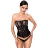 F406 One more kiss Corset en dentelle et powerwetlook Noir HandMade