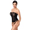 F406 One more kiss Corset en dentelle et powerwetlook Noir HandMade