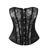 F406 One more kiss Corset en dentelle et powerwetlook Noir HandMade
