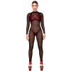F387 Catsuit transparent noir Noir HandMade