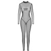 F387 Catsuit transparent noir Noir HandMade