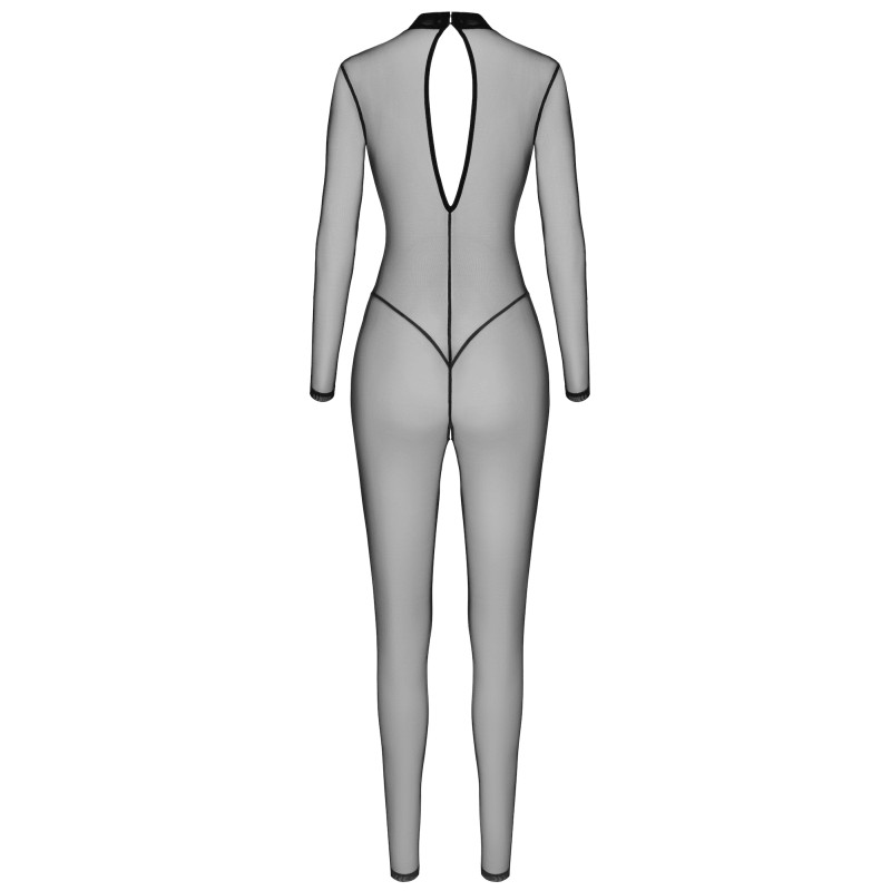 F387 Catsuit transparent noir Noir HandMade