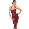 F396 Dark romance robe corset midi Noir HandMade