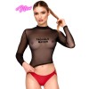 F389 Top transparent noir Noir HandMade