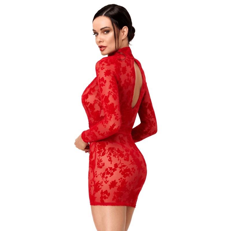 F415 Lovebite Mini Robe Décolleté V Plongeant Noir HandMade