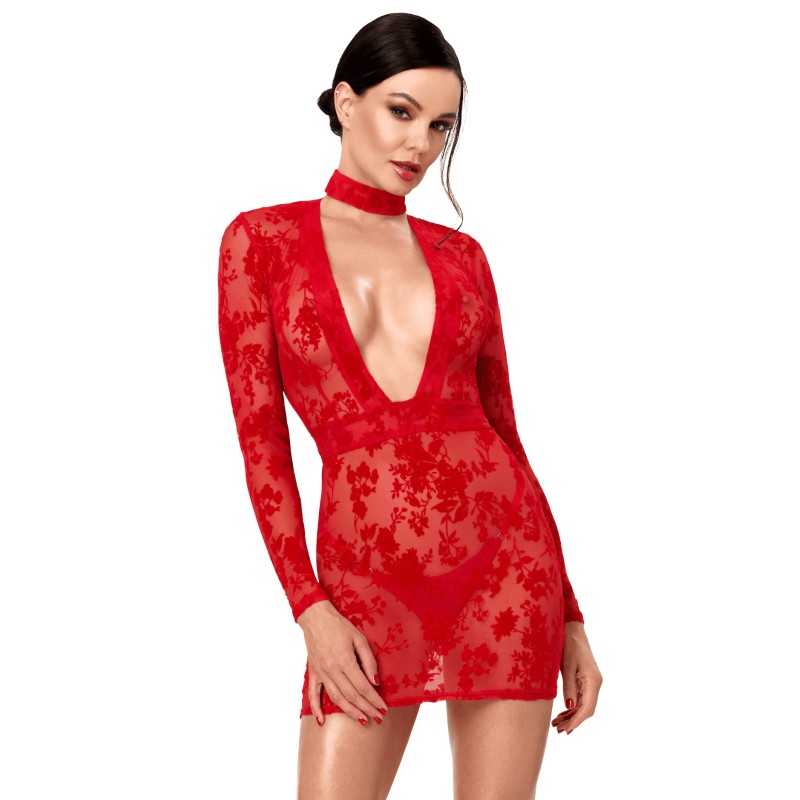 F415 Lovebite Mini Robe Décolleté V Plongeant Noir HandMade