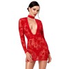 F415 Lovebite Mini Robe Décolleté V Plongeant Noir HandMade