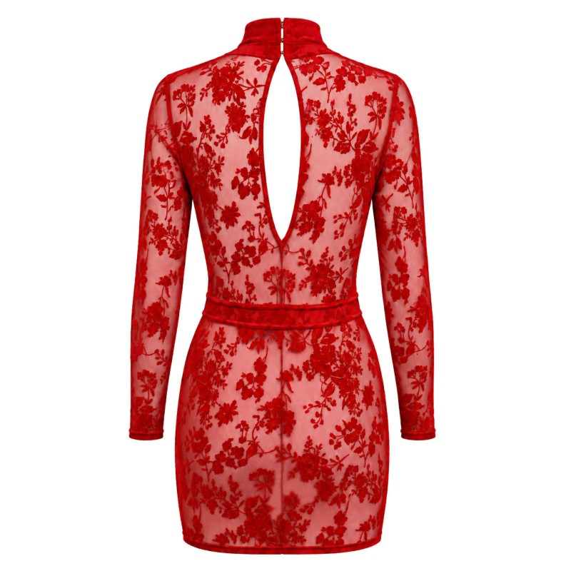 F415 Lovebite Mini Robe Décolleté V Plongeant Noir HandMade