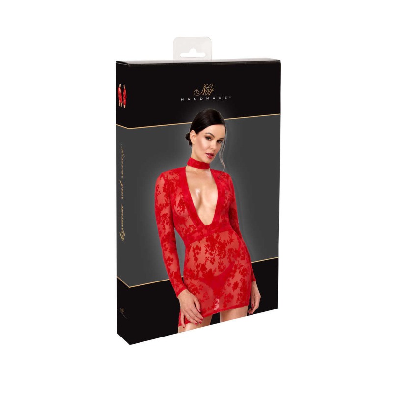 F415 Lovebite Mini Robe Décolleté V Plongeant Noir HandMade