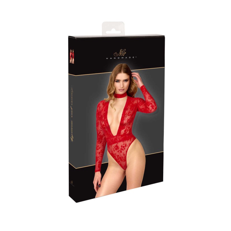 F416 Lovebite Body Décolleté V Plongeant Noir HandMade