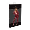 F421 Masquerade Bodystocking avec Zip Trois Voies Noir HandMade