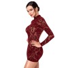 F423 Masquerade Robe courte dos nu Noir HandMade