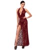 F424 Masquerade Robe longue dos nu Noir HandMade