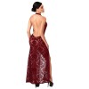 F424 Masquerade Robe longue dos nu Noir HandMade