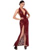 F424 Masquerade Robe longue dos nu Noir HandMade