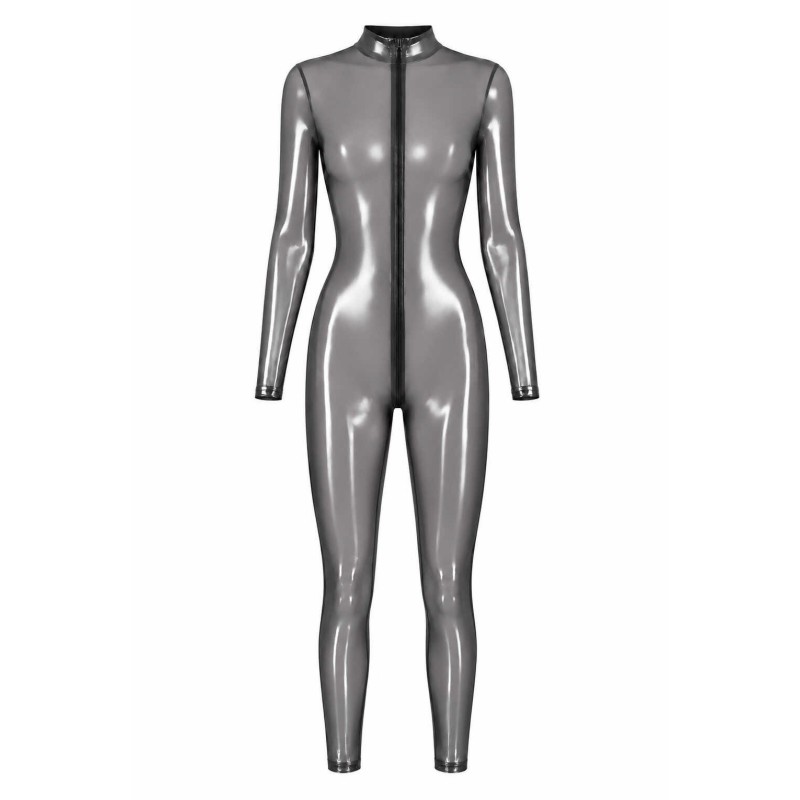 F429 Moondust Bodystocking avec Zip Trois Voies Noir HandMade