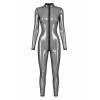 F429 Moondust Bodystocking avec Zip Trois Voies Noir HandMade