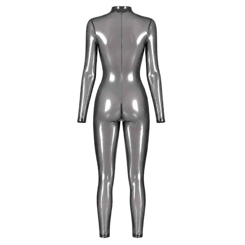 F429 Moondust Bodystocking avec Zip Trois Voies Noir HandMade