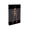F429 Moondust Bodystocking avec Zip Trois Voies Noir HandMade