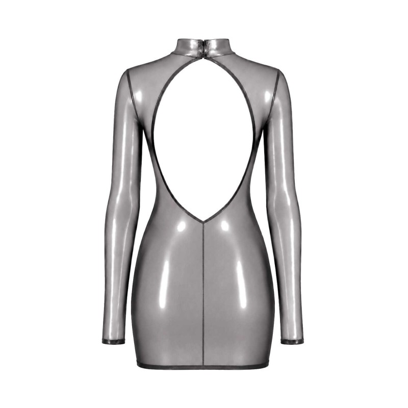 F431 Moondust Robe courte dos nu Noir HandMade