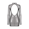 F431 Moondust Robe courte dos nu Noir HandMade